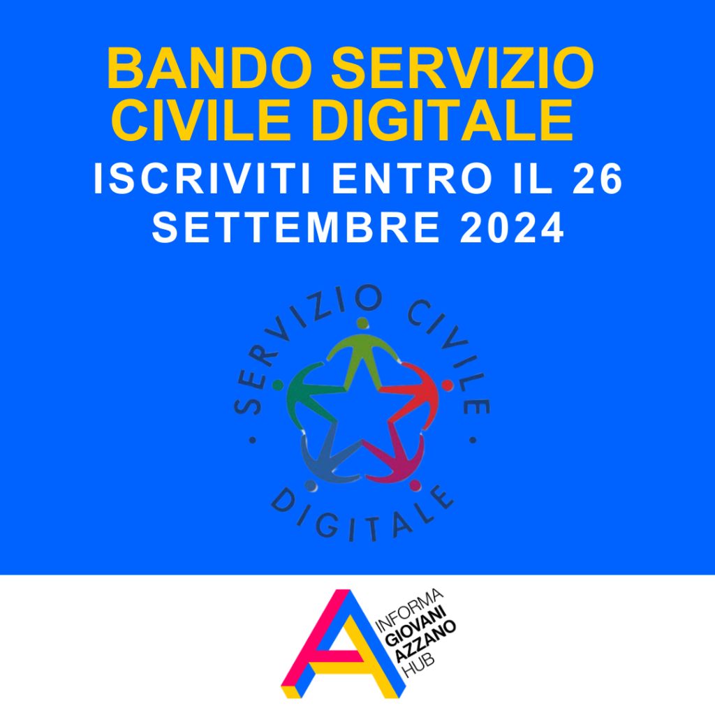 Servizio Civile Digitale: iscriviti entro il 26 settembre
