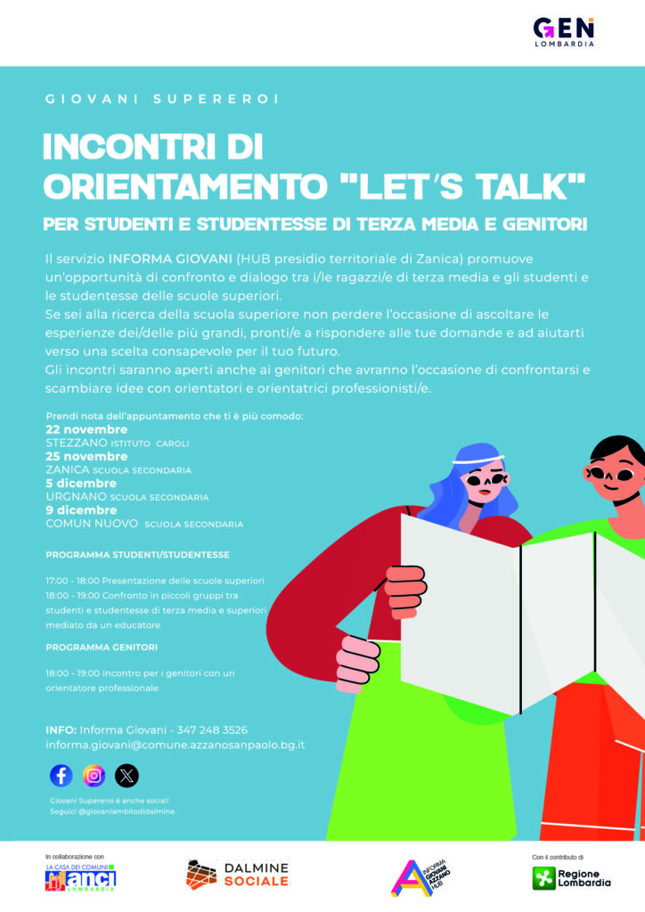 Let's Talk: orientamento alla scelta delle scuole superiori. Gli studenti di terza incontrano gli studenti delle scuole superiori