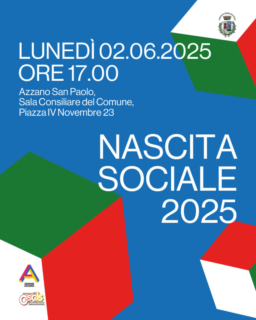 L'amministrazione comunale invita i neo-18 enni a festeggiare insieme la loro Nascita sociale il 2 giugno 2025