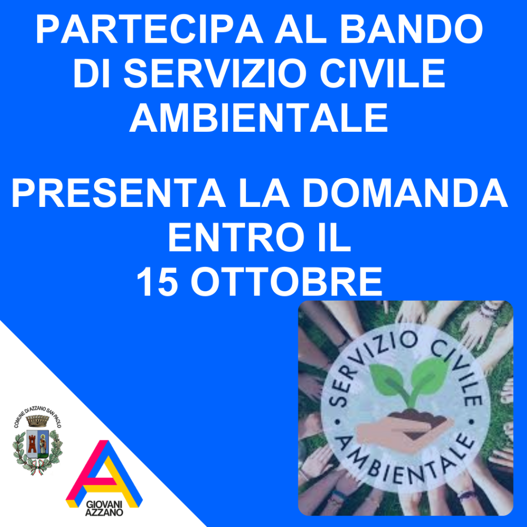 Bando servizio civile ambientale per giovani under 28. Presenta la domanda entro il 15 ottobre