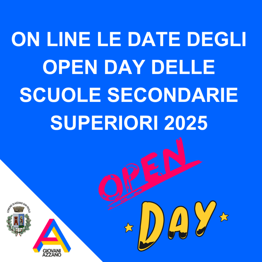 Open day scuole secondarie di secondo grado e istituzioni formative
