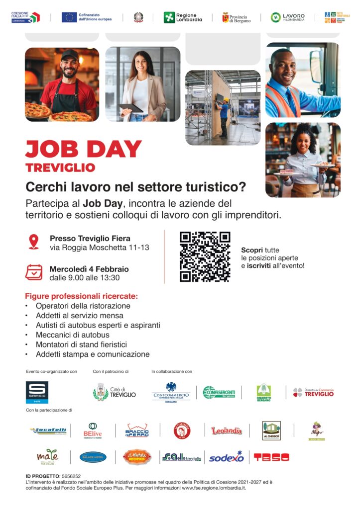 Job Day Treviglio: mercoledì 4 febbraio una giornata dedicata alle opportunità nel settore turistico