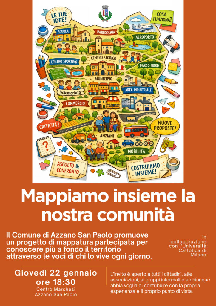 Ti aspettiamo il 22 gennaio per la prima mappatura partecipata del nostro territorio