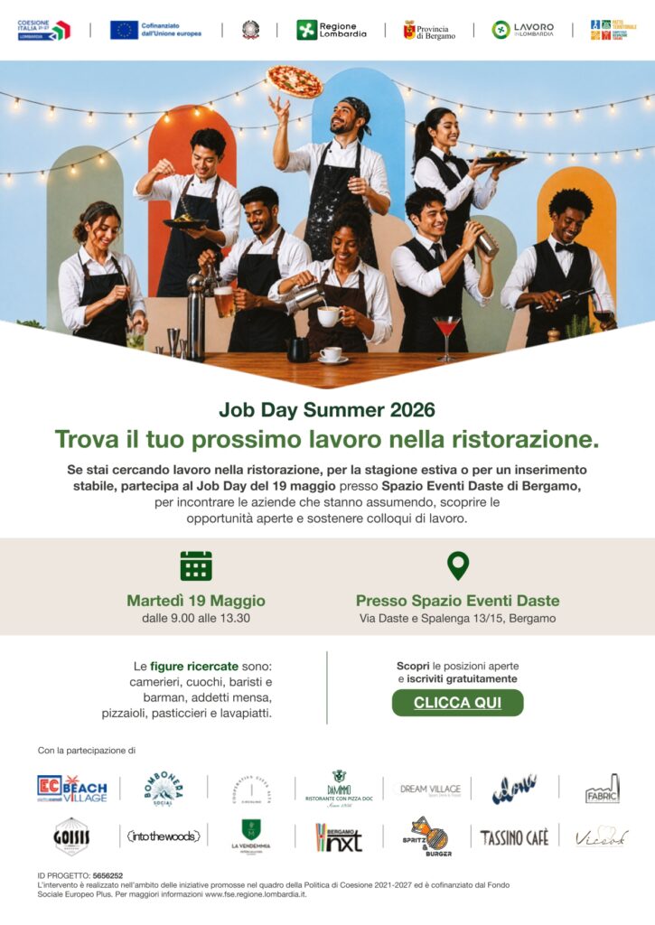 Job Day Summer 2026: trova il tuo lavoro per l'estate il 19 maggio!
