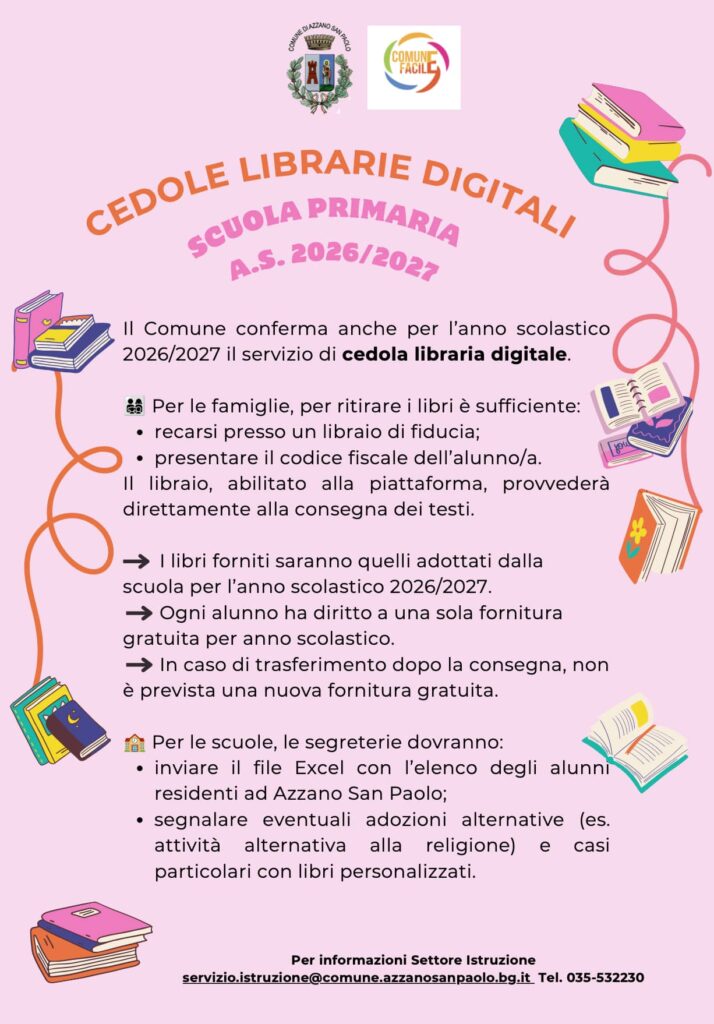 Cedole Librarie Digitali Scuola Primaria: Anno Scolastico 2026/2027