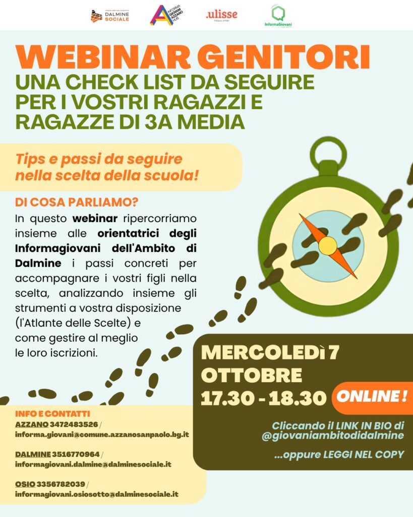 Webinar di Orientamento per le classi terze: 7 ottobre 2026